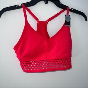 hot pink light red sports bra